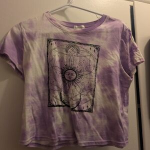 Target Purple and White Tie-Dye Crop Top